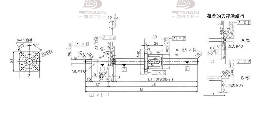 KURODA GP1002DS-EAFR-0320B-C3F 黑田丝杆上海代理商